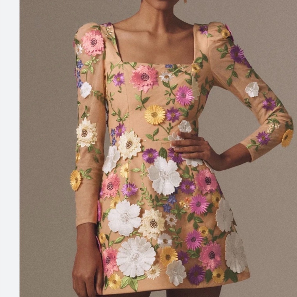 Helsi Anthropologie Floral Long Sleeve Dress M nwt